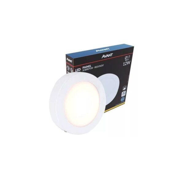 LED PAINEL SOBR QUA 17 3000K 12W AVANT