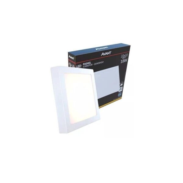 LED PAINEL SOBR QUA 22 3000K 18W AVANT