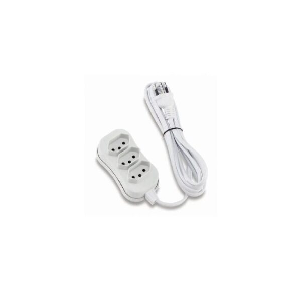 EXTENSAO 3T SLIM 2PT BRANCO 1M FORCELINE