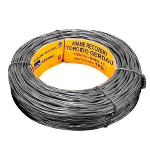 ARAME RECOZIDO BWG 18 1,25MM ROLO 1KG GERDAU