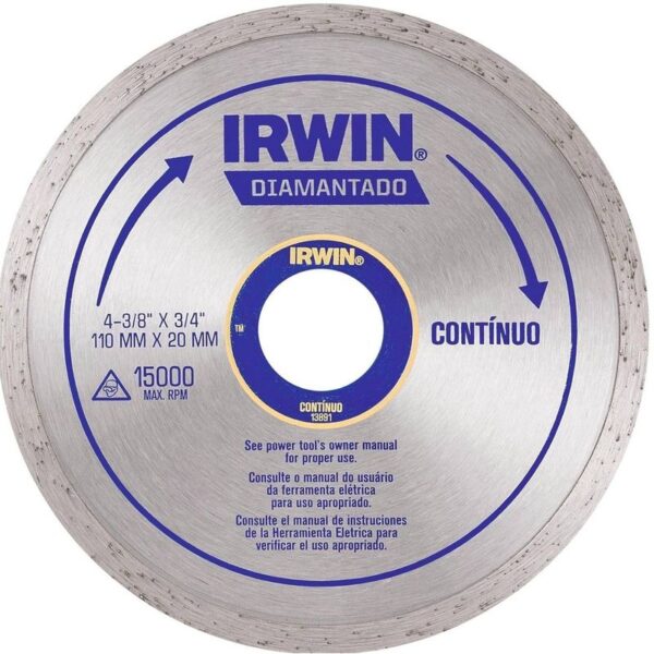 DISCO DIAMANTADO LISO 110MM IRWIN