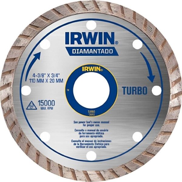 DISCO DIAMANTADO TURBO 110MM IRWIN