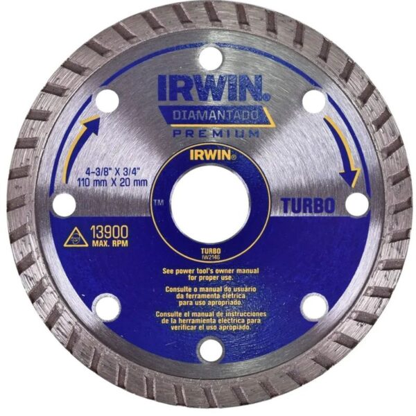 DISCO DIAMANTADO TURBO PREM 110MM IRWIN