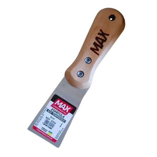 ESPATULA DE ACO CABO MADEIRA 4CM MAX