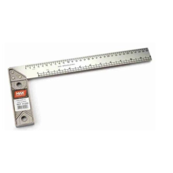 ESQUADRO METAL 30CM BASE ALUMINIO MAX