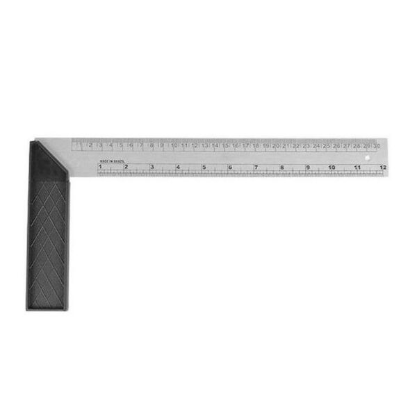 ESQUADRO METAL 30CM BASE PLASTICO MAX