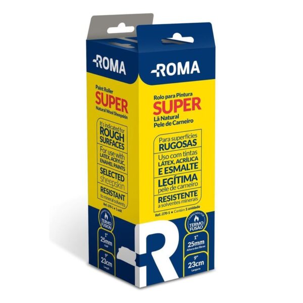 ROLO DE PELE DE CARNEIRO 23CM S/ CABO ROMA