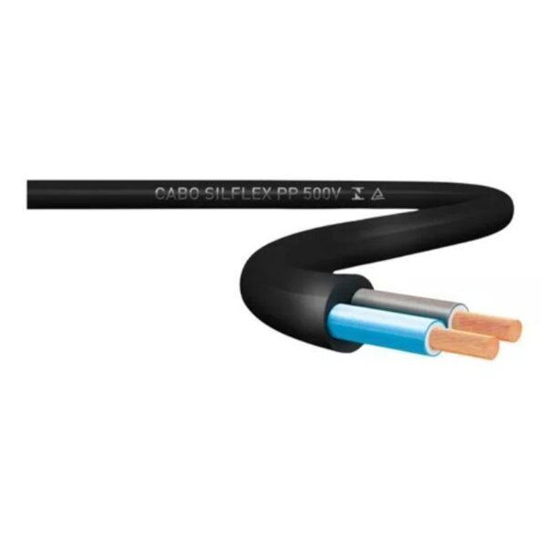 CARRETEL CABO SILFLEX PP 500 V 2X1,50MM PRETO SIL