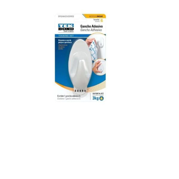 GANCHO AMBAR PLAST BRANCO G TEKBOND