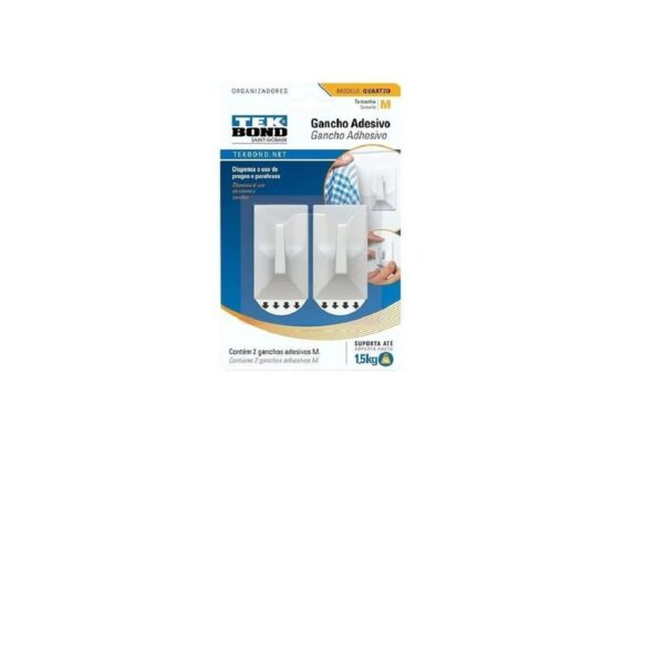 GANCHO TOPAZIO PLAST BRANCO M TEKBOND