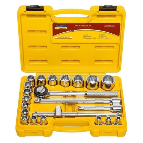 JOGO DE SOQUETES 12 22PC TRAMONTINA