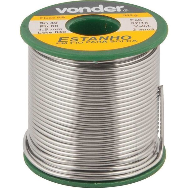 ESTANHO FIO 1,5MM 40X60 CAR 500G VONDER