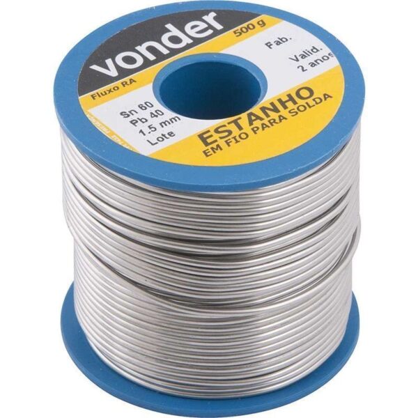 ESTANHO FIO 1,5MM 60X40 CAR 500G VONDER