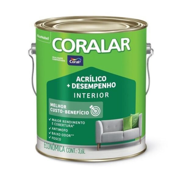 TINTA ACRILICA CORALAR PALHA 3,6L CORAL