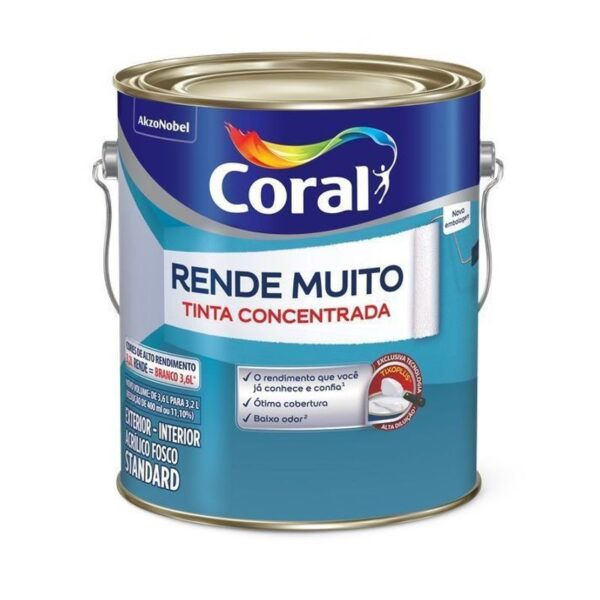 TINTA ACRILICA RENDE MUITO BRANCO GELO 3,2L CORAL
