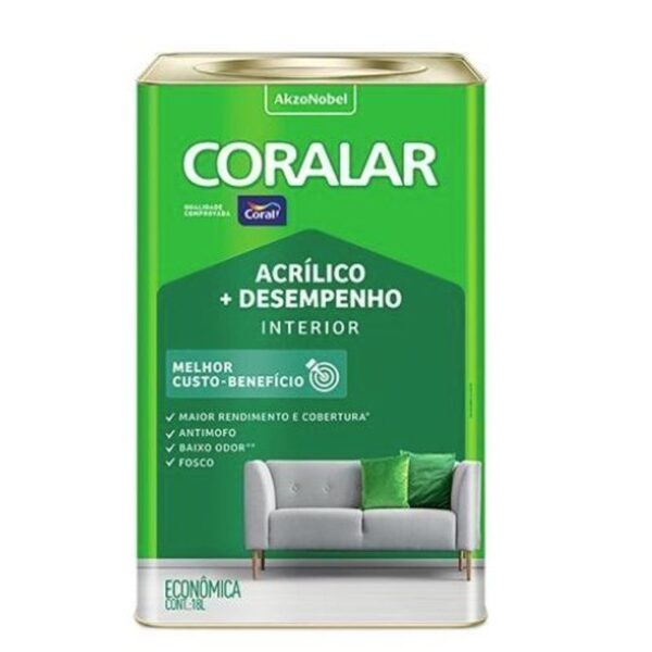 TINTA ACRILICA CORALAR PAULISTA 18L CORAL