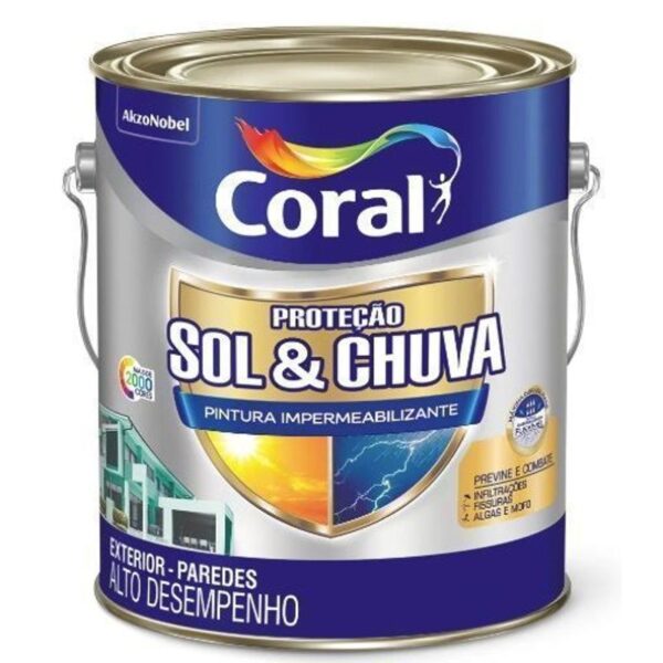 TINTA SOL E CHUVA PINT IMPERMEABILIZANTE BRANCO 3,6L CORAL