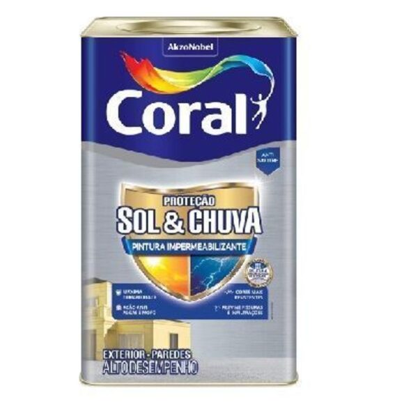 TINTA SOL E CHUVA PINT IMPERMEABILIZANTE BRANCO 18L CORAL