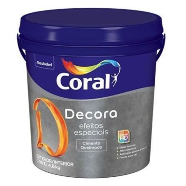 TINTA ACRILICA DECORA EF CIMENTO IMEN CINZA 4,8KG CORAL