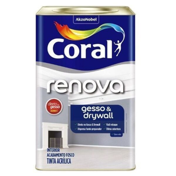 TINTA RENOVA GESSO DRYWALL BRANCO 18L CORAL