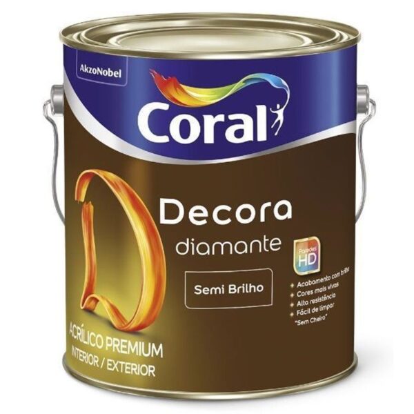 TINTA ACRILICA DECORA DIAMANTE SB BRANCO GELO 3,6L CORAL