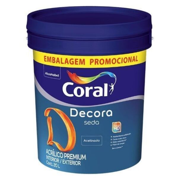 TINTA ACRILICA DECORA SEDA AC BRANCO 20L CORAL