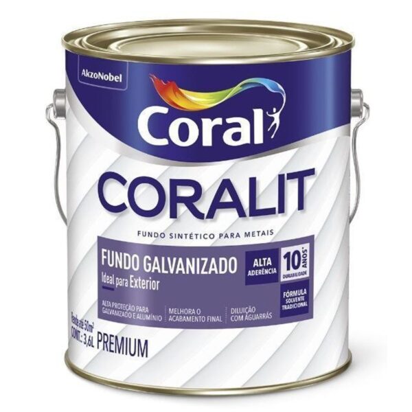 FUNDO CORALIT GALVANIZADO BRANCO 3,6L CORAL