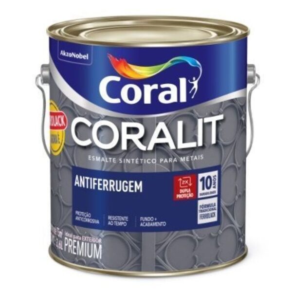 ESMALTE SINT CORALIT ANTIFERRUGEM AZUL REY 3,6L CORAL