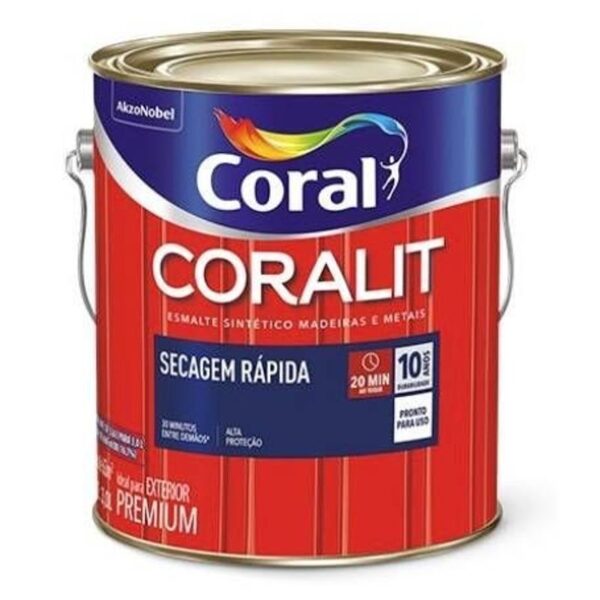 VERNIZ SINT CORALIT SEC RAPIDA BR VERDE FOLHA 3,0L CORAL