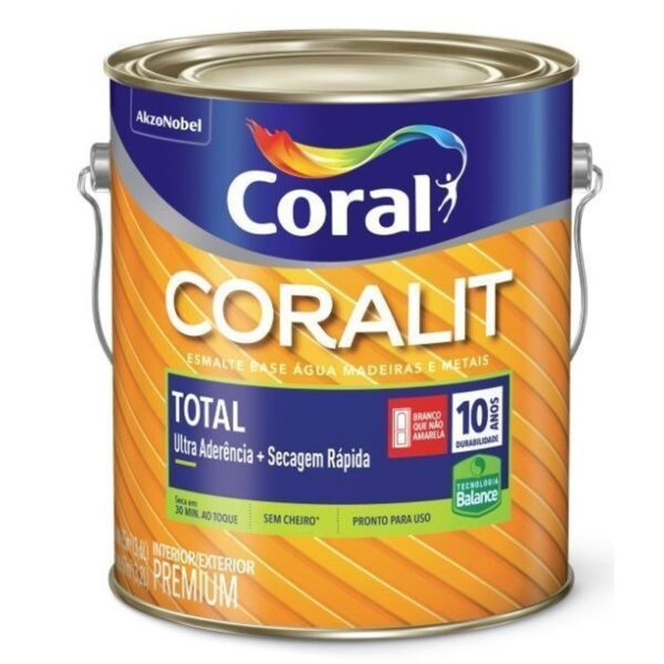 VERNIZ SINT CORALIT TOTAL FOSCO BRANCO 3,6L CORAL