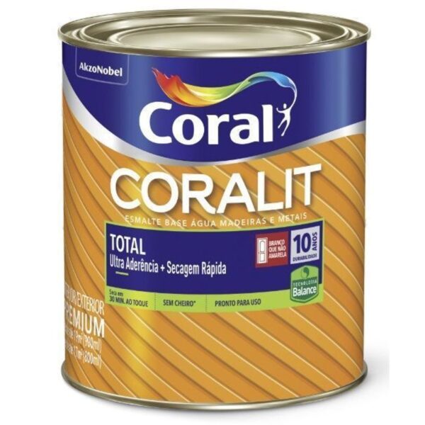 VERNIZ SINT CORALIT TOTAL FOSCO PRETO 900ML CORAL