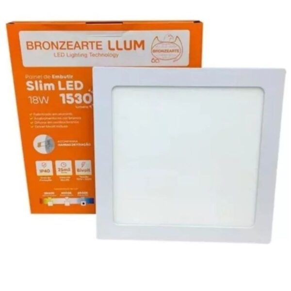 PAINEL EMB SLIM LED 18W QD 6500K BRONZEARTE