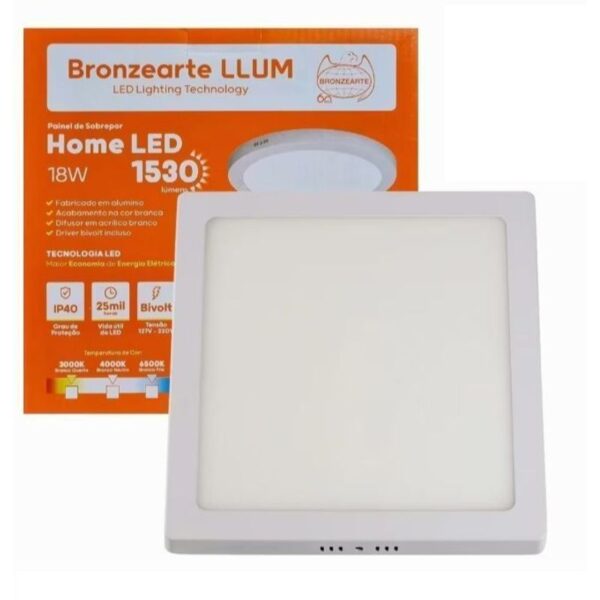 PAINEL SOB HOME LED 18W QD 6500K BRONZEARTE