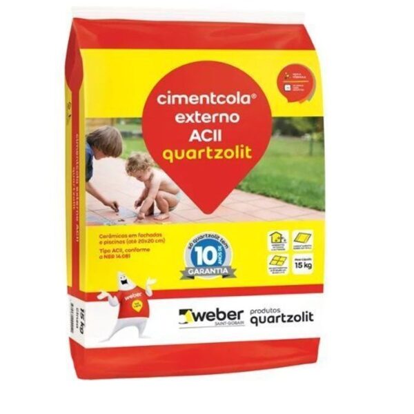 ARGAMASSA CIMENTCOLA EXTERNO ACII 15KG QUARTZOLIT