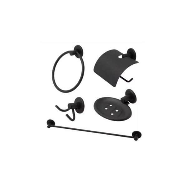 KIT ACESSORIOS BANHEIRO 5 P TURIM PLS PT FOSC CIVITT