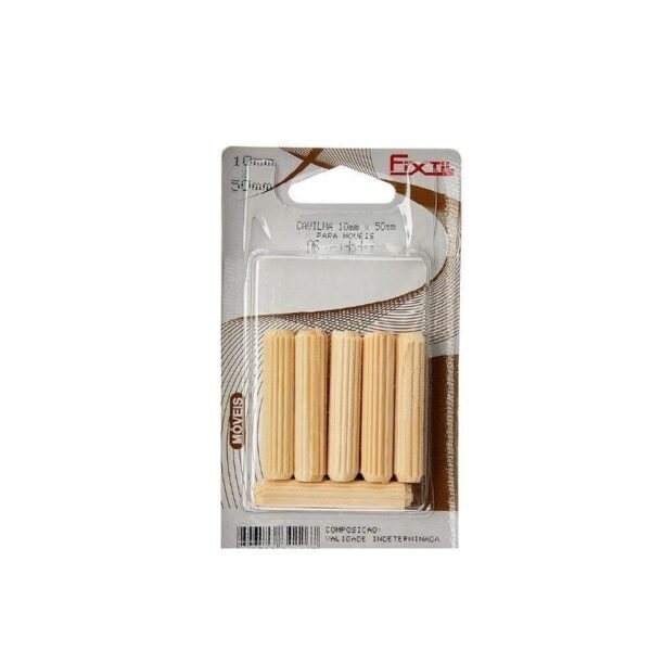 CAVILHA P/ MVEIS 10X50MM C/6 MADEIRA FIXTIL