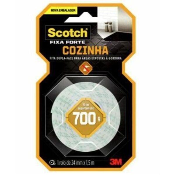FITA DUPLA FACE FIXA FORTE COZINHA 24MMX15M 3M