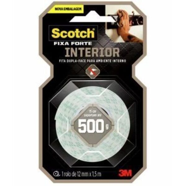 FITA DUPLA FACE FIXA FORTE 109 12MMX15M 3M