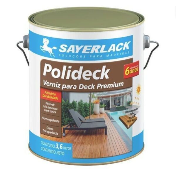 VERNIZ POLIDECK SEMI BRILHO NATURAL 3,6L SAYERLACK