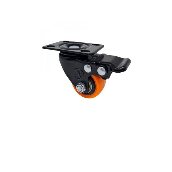 RODIZIO DE PVC LARANJA 3" GIRATRIO CFREIO AJAX