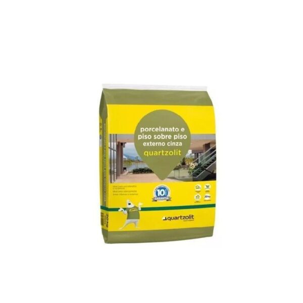 ARGAMASSA PORCELANATO E PISO SOBRE PISO EXTERNO CINZA 20KG QUARTZOLIT