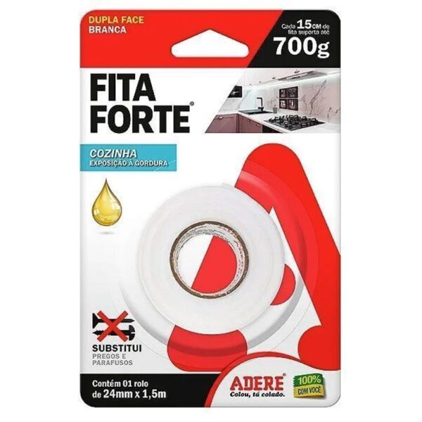 FITA DUPLA FACE AREAS GORDUROSAS 24MMX1,5M ADERE