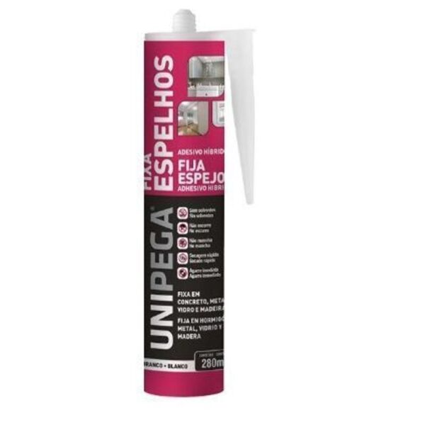 SELANTE FIXA ESPELHO BRANCO CARTUCHO 280ML UNIPEGA