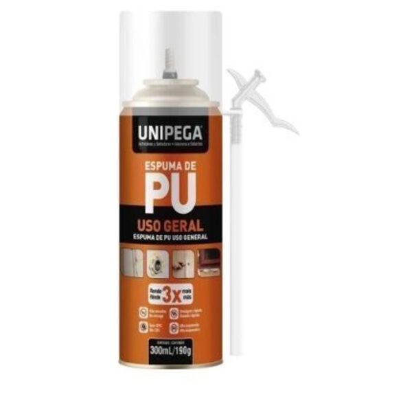 ESPUMA DE PU USO GERAL LATA 300ML190G UNIPEGA