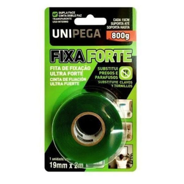 FITA DUPLA FACE FIXA FORTE 19MMX2M UNIPEGA