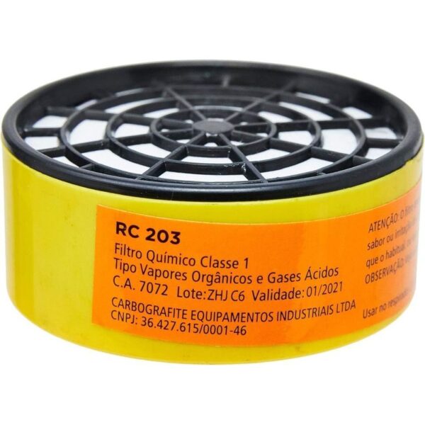 FILTRO PARA RESPIRADOR SEMIFACIAL CG 306 RC 203 CARBOGRAFITE