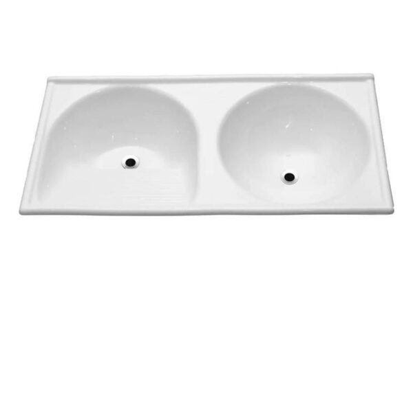 TANQUE  DUPLO 102X50 MARMOFIBRA BRANCO DECORALITA