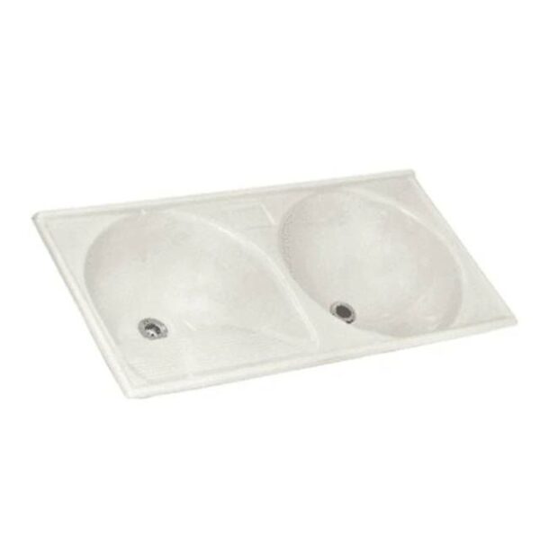 TANQUE DUPLO 120X60MARMO FIBRA BRANCO DECORALITA