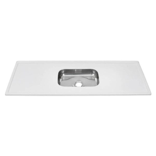PIA C/ CUBA INOX 120X54 BRANCA DECORALITA