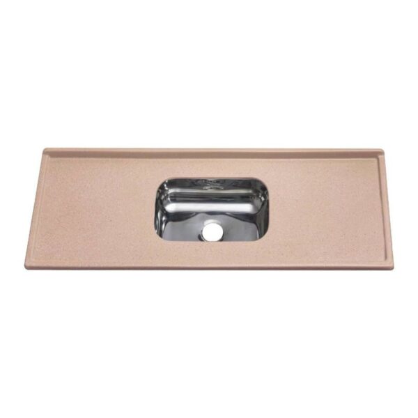 PIA C/ CUBA INOX 120X54 MARRON IMPERIAL DECORALITA